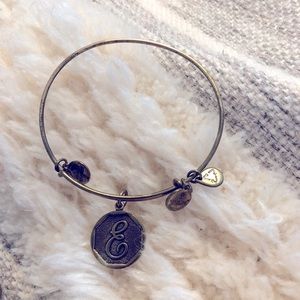 Alex and Ani energy bracelet with E charm